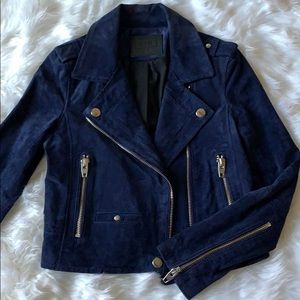 NWOT SL8 Blank NYC Blue Suede Jacket XS